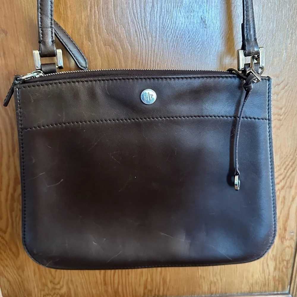 loro piana milky way leather brown crossbody bag
